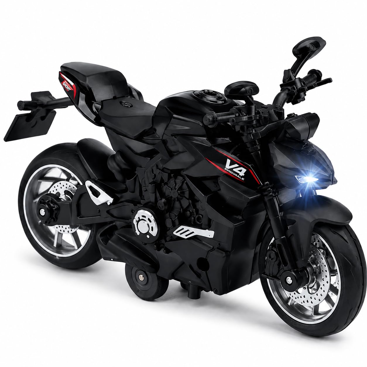PLUSPOINT Diecast H2R Motorcycle Toy Bike 1:10 Scale Model Vehicles Alloy Simulation Super Bike Also for Car Dashboard Adult Alloy Motorbike Toy Simulation Model Vehicle Toy Street Machine Kids Gift — Amazon image 7