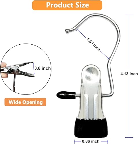 Miniatura 2 de Perchas para botas para armario, paquete de 100 clips para colgar ropa para lavandería, clips para colgar toallas, organizador de botas para el