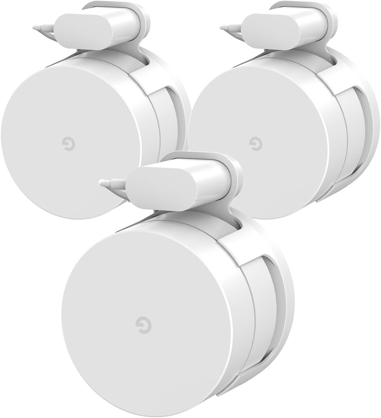 Google WiFi Outlet Wall Mount Holder [AC1200, 2020 Model Round Plug], Simplest Bracket Stand for Google WiFi Router and Extender, No Messy Wires, Space Saving White (3 pcs)