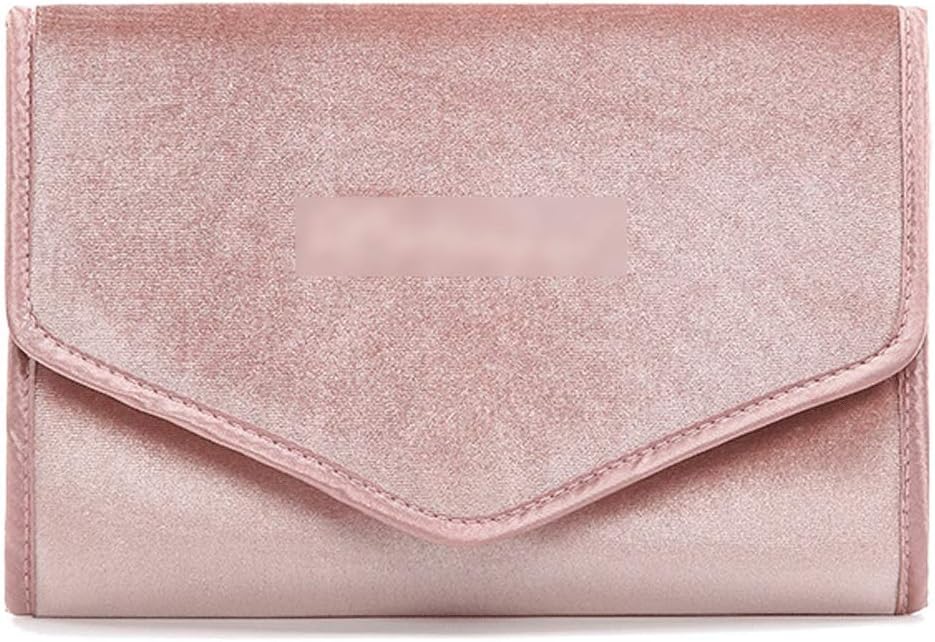Jewelry Box Jewelry Box Foldable Travel Jewelry Roll Case Portable Jewelry Organizer Bag with Zipper Pocket Compartments Storage Bag for Women Jewelry case Organizer (Color : Velvet Fabric A)