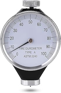 Hardness Tester Meter, 0.1 mm Accuracy Shore Type A Rubber Tire Durometer Meter 0-100 Degrees Rubber Hardness Tester for General Rubber Synthetic Rubber Soft Rubber Poly Fat Leather Wax