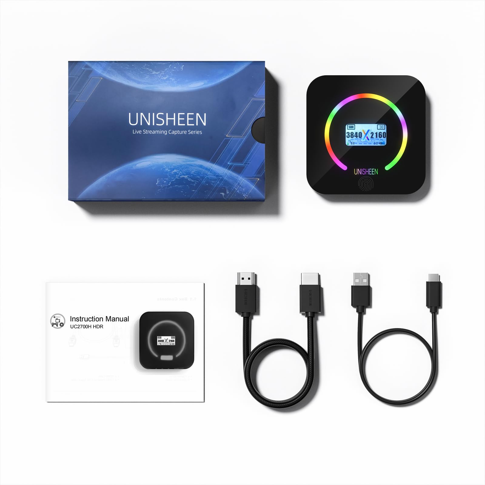 USB 3.2 4K60 Game Capture Card - 1080P 240 FPS & HDR VRR Passthrough, Near-Zero Latency, OBS Certified, Plug & Play - Record & Stream with PC,Switch