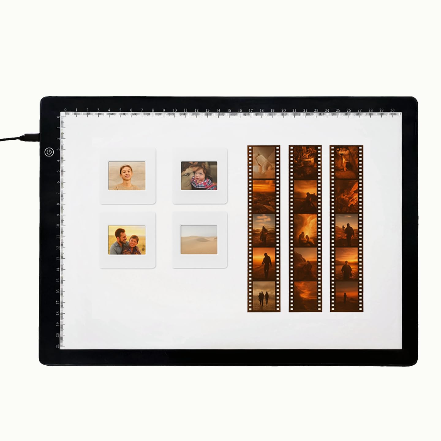 Boîte à lumière LED pour visionneuse de diapositives – Panneau ultra fin 5600 K à intensité variable pour négatifs de films, photos et traçage d'œuvres d'art