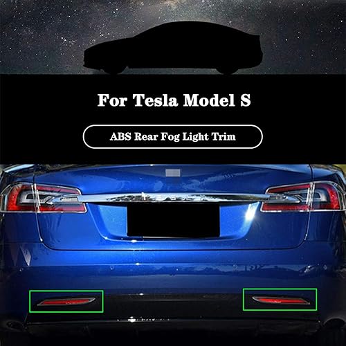 Miniatura 4 de Cubierta de las lámparas de la luz antiniebla trasera para Tesla Model S 2016-2022 Accesorio exterior del coche ABS imitación fibra de carbono