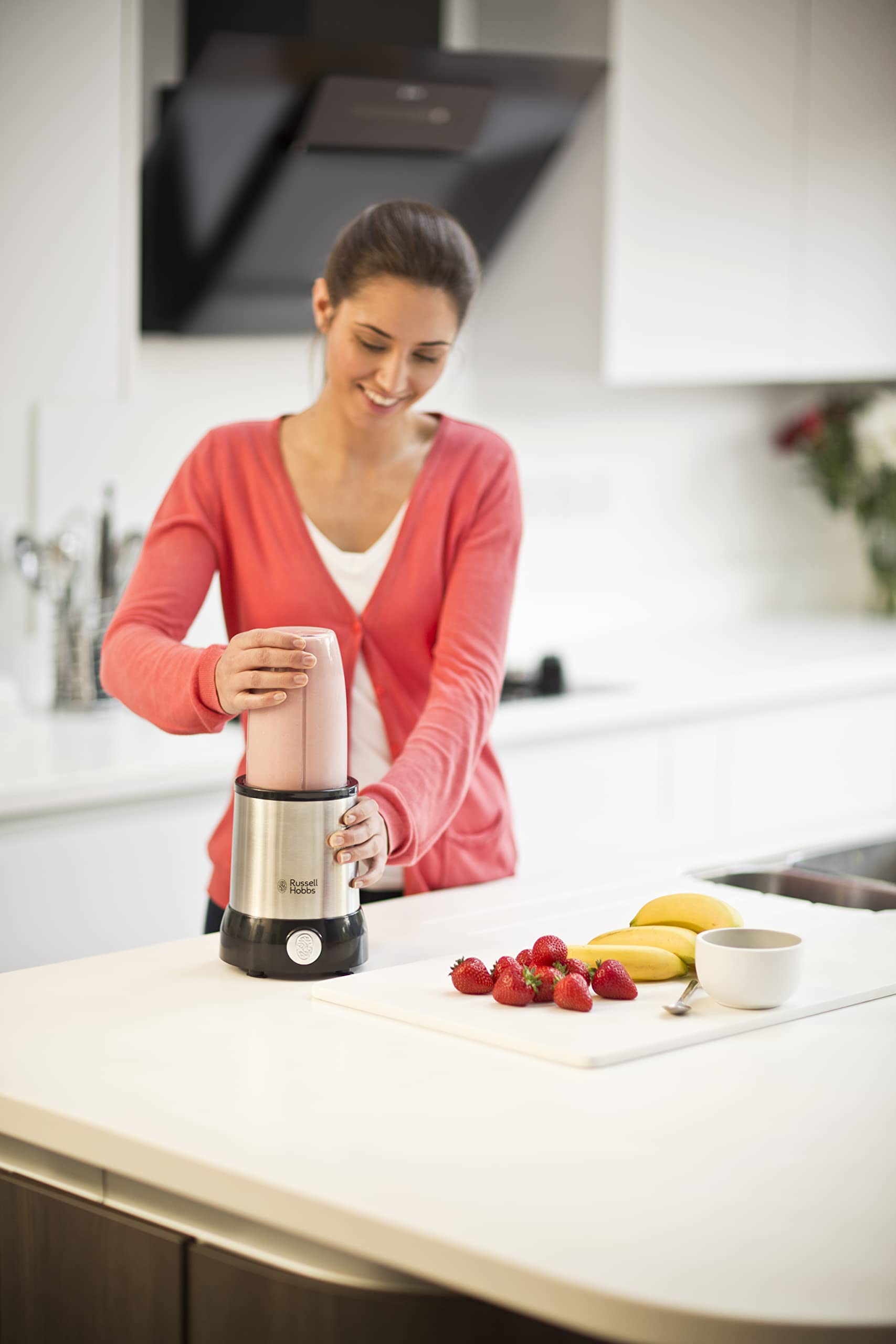 Russell Hobbs Blender [Multifonction: mixeur & moulin] NutriBoost (700W, 5 bols+couvercle sans BPA & 15 accessoires comp. lave-vaisselle incl., 22.000 tr/min, soupe, smoothie, épices & plus) 23180-56