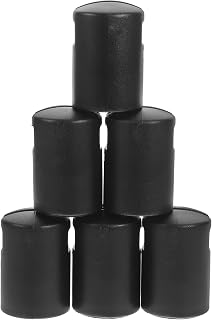 6Pcs Trampoline Rod Covers, Trampoline Tube Caps, 1.25in Small G shaped Trampoline Enclosure Pole Caps - Groove Design, Replaceable Wear-Resistant Trampoline Parts（Black)