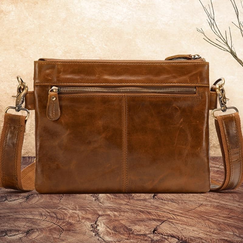 Retro Men's Bag Genuine Leather Single Shoulder for Casual Commuting Carrying Around