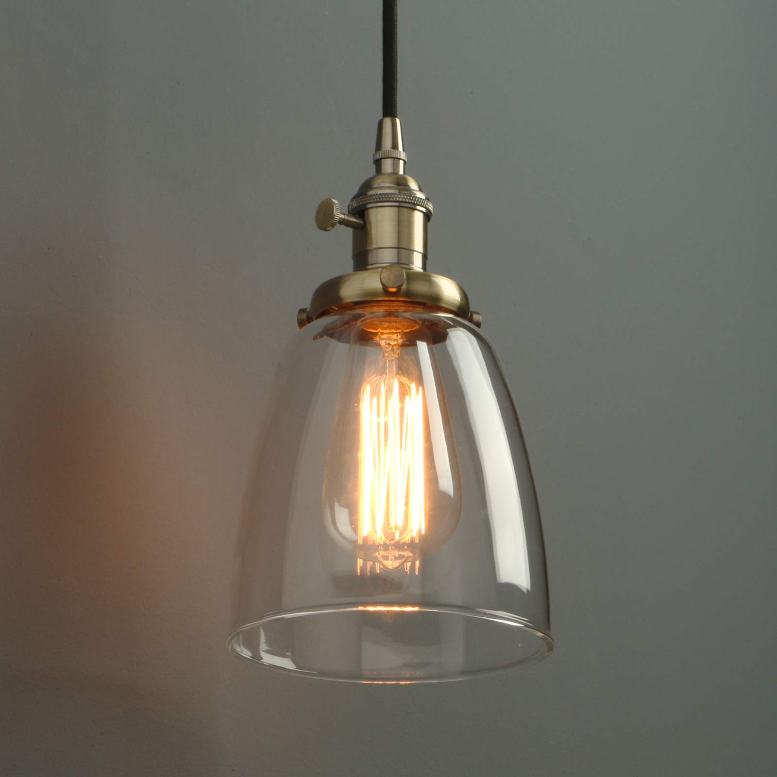 Vintage Pendelleuchte Aus Glas – Industrie-Hängeleuchte Mit E27 Fassung, 2m Verstellbarer Höhe, Für Küche, Wohnzimmer & Keller