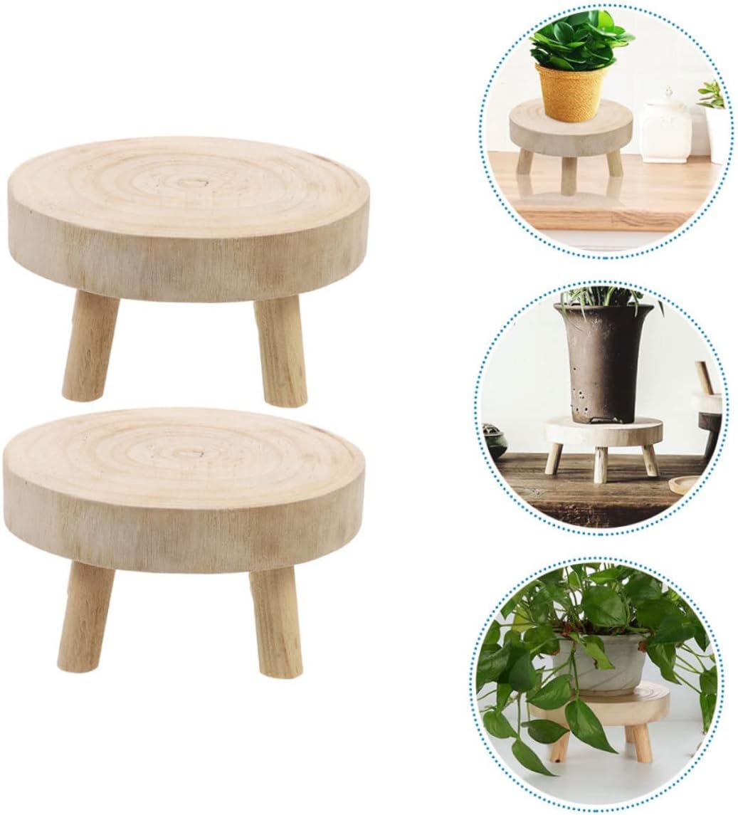 2pcs Flower Pot Stands Plant Stand Indoor Wooden Base Decorative Flowerpot Holders for Home