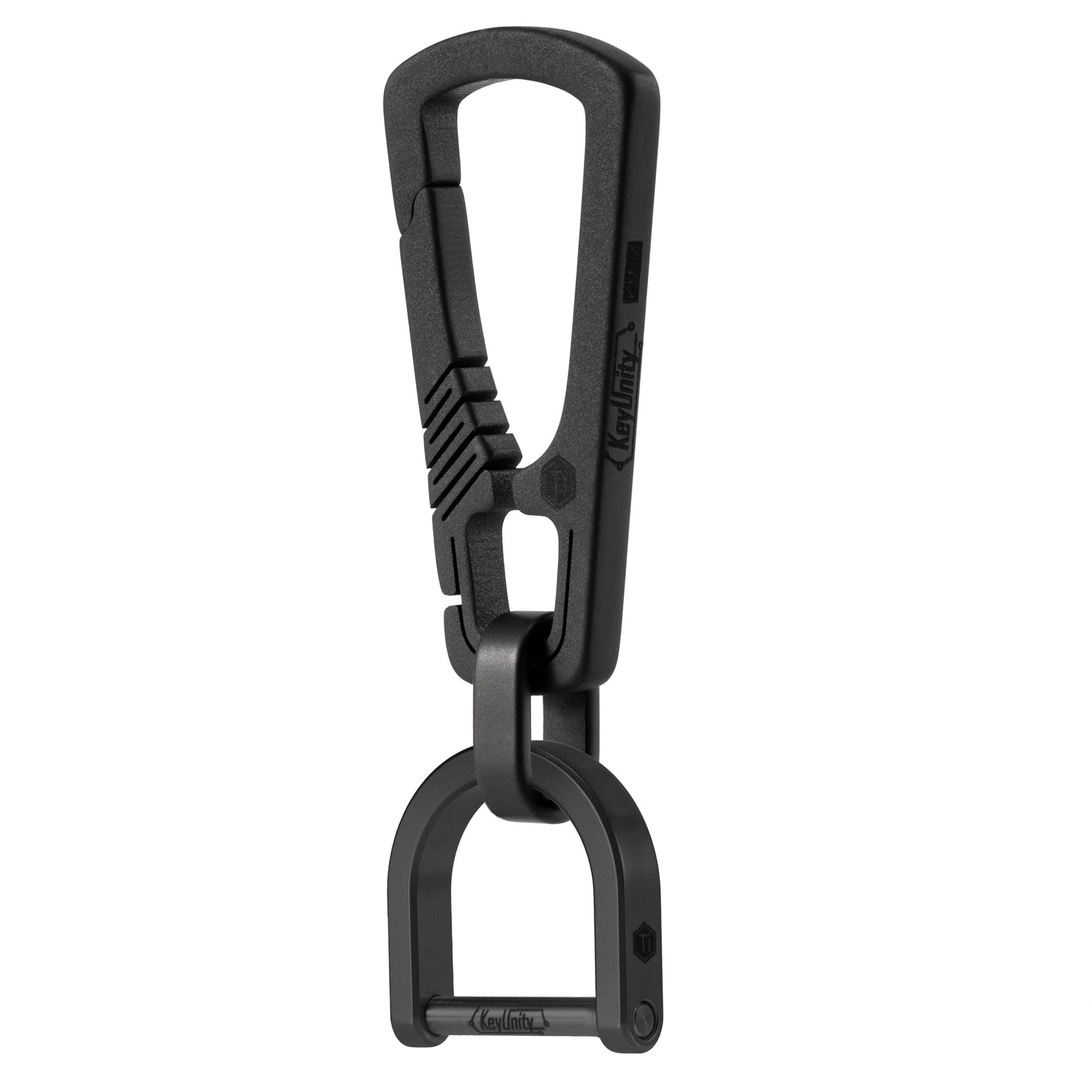 KeyUnity Titanium Carabiner Keychain Clip, Quick Release EDC Key Holder Organizer with Key Ring