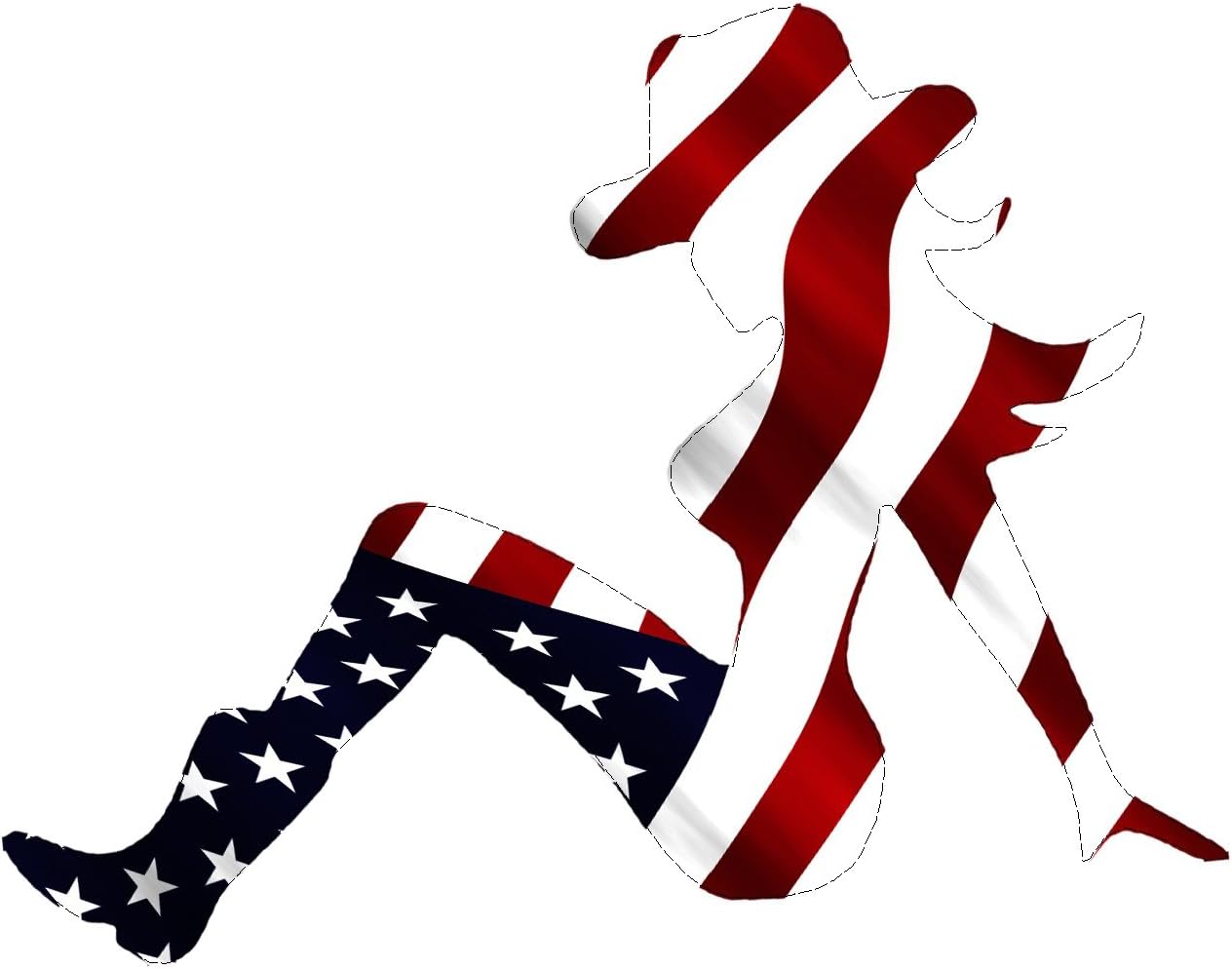 Rogue River Tactical Decal Sticker Woman Country Cow Girl Silhouette American Flag USA Patriotic Auto Bumper Sticker Vinyl Car Truck RV SUV Boat Window