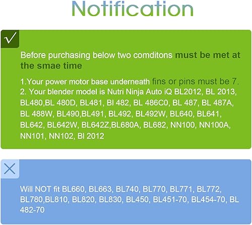 Miniatura 4 de Cuchilla de licuadora de 7 aletas compatible con repuesto de cuchilla de licuadora Ninja, accesorios de tapa de licuadora Ninja para Auto iQ