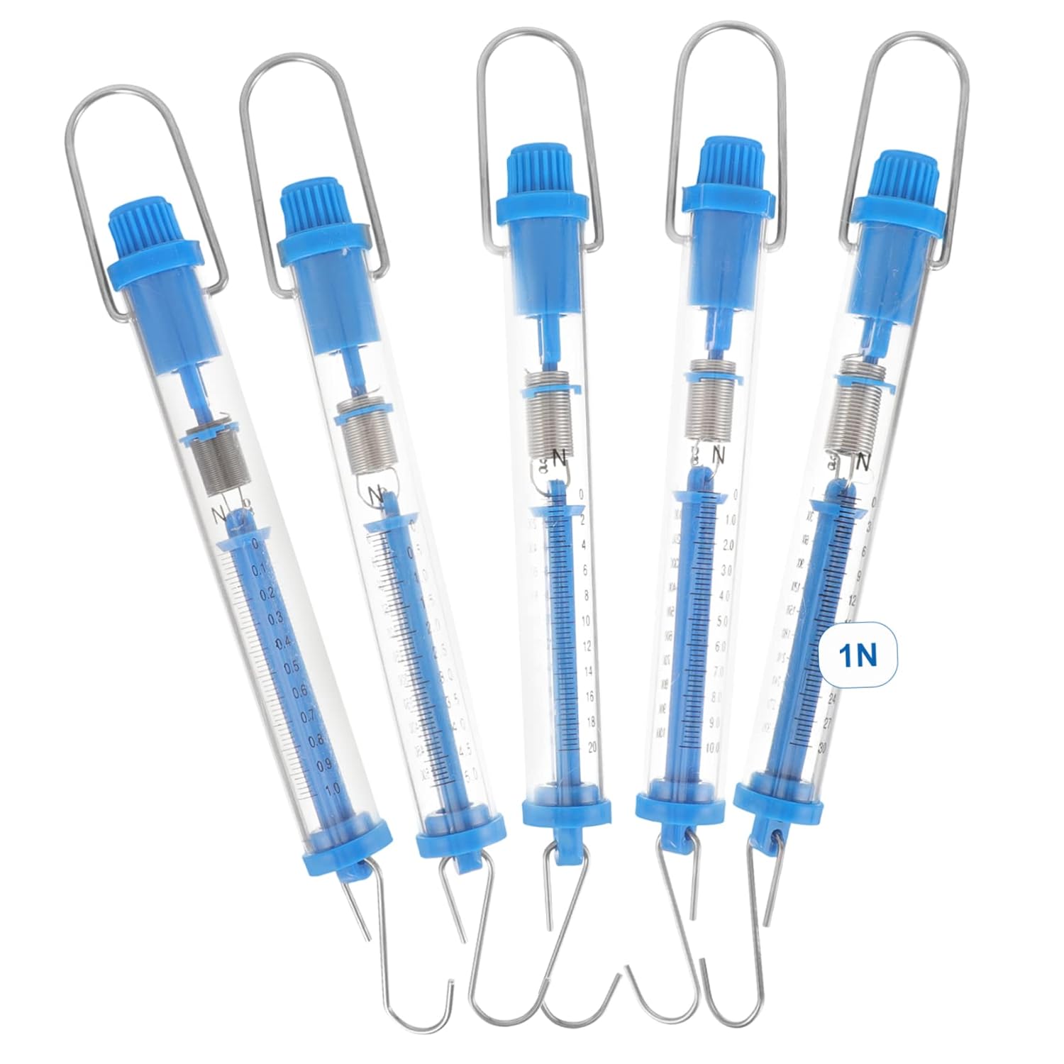 5pcs Spring Balance Hanging Tube Scales Cylinder Force Scale for Physics Experiments Scientific Measurement Tools