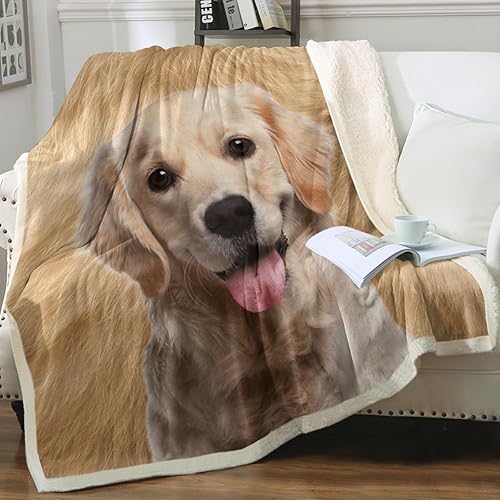 Sleepwish Golden Retriever - Manta de forro polar suave para perros y mascotas, manta de sherpa de felpa suave para perros y niñas, niños y mujeres