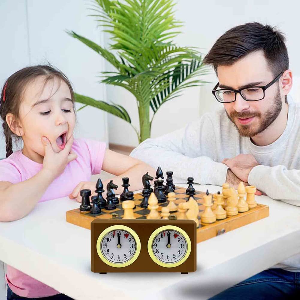 Orologio meccanico a scacchi analogico, per gioco degli scacchi, timer, orologio ufficiale, batteria necessaria