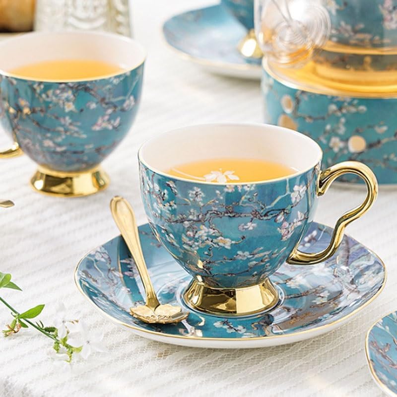 Light Luxury Ceramic Afternoon Tea Fruit Flower Teapot Sets for Home Hotels