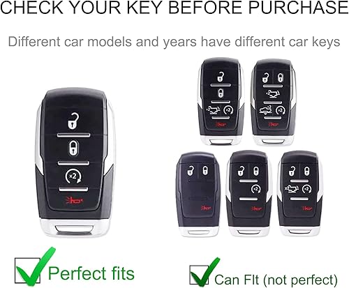 Miniatura 2 de Funda para llavero Dodge con llavero Dodge, funda compatible con RAM 1500 2500 3500 4500 5500 4500 5500 4 botones con soporte protector inteligente