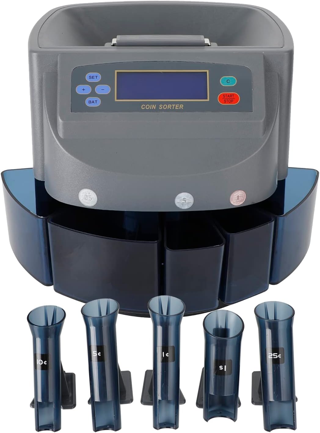 Bruce & Shark Gray Electronic Automatic Coin Sorter Machine Counter Counting Change Money - Image 2