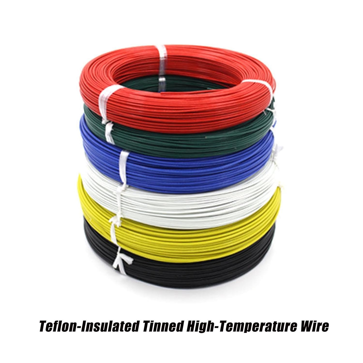 24/20/18/16 AWG FEP Teflon High Temperature Loop Detector Wire,Stranded Tinned Copper,-60°C to 200°C,Flexible Flame Retardant for Household Appliances,Motors,Sensors & Automotive(980ft,17AWG(1mm2))