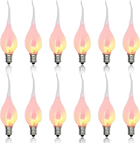 Miniatura 9 de Paquete de 25 bombillas transparentes con punta torpedo E12 para candelabros, bombillas transparentes para candelabros, lámparas de vela eléctricas