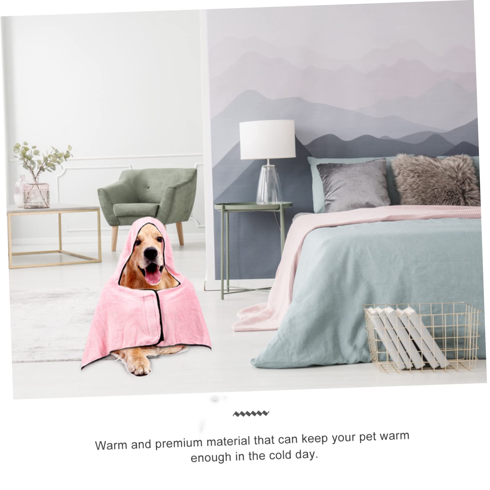 COLLBATH Hundebademantel Rosa für Hunde und Welpen aus Coral Fleece