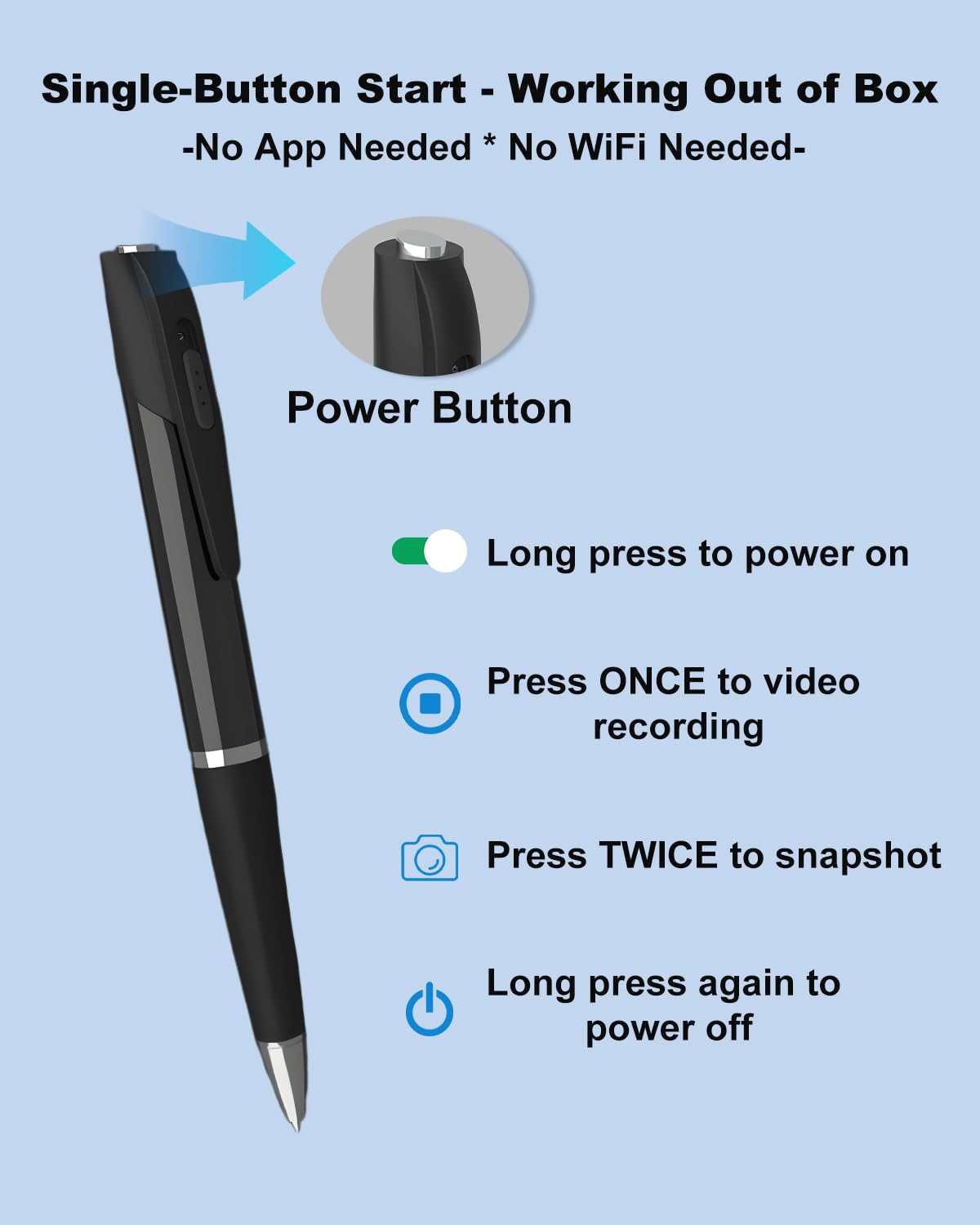 Telecamera nascosta, 2026 Pro 64 GB Spy Pen, 1080P FHD Cam Pen con