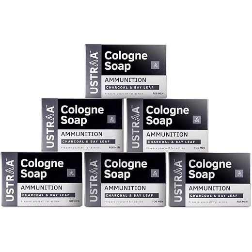 Ustraa Charcoal Bay Leaf Soap 6 x 125gm Pack