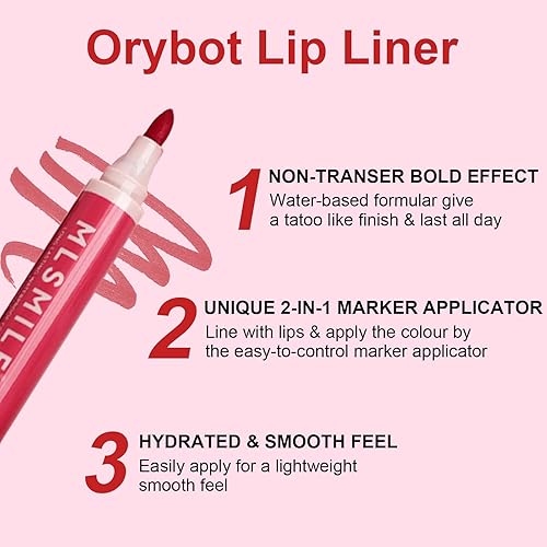 Miniatura 8 de Rotulador de labios, lápiz delineador de labios líquido hidratante e impermeable, aspecto de color mate, delineador de labios líquido 2 en 1 y lápiz