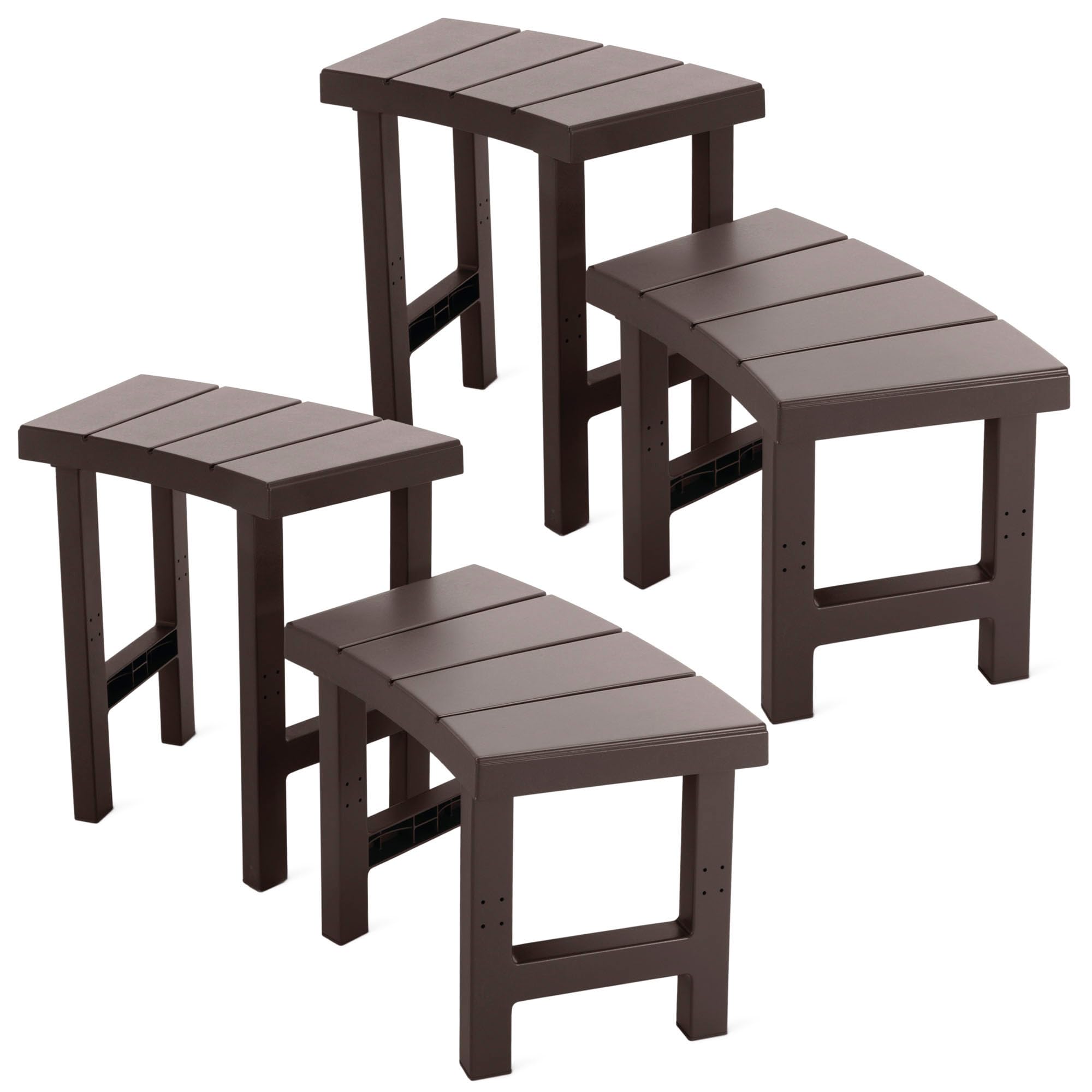 Intex Pack 4 Pieces 2 Medium Plus 2 Hautes Entourage Spa 4 Places Rond, Gris Anthracite