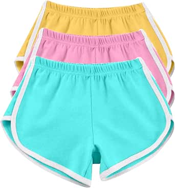 Women's Workout Running Shorts - Soft Stretch Booty Shorts With Side Stripes, 3" Waistband (Black, X-Small)