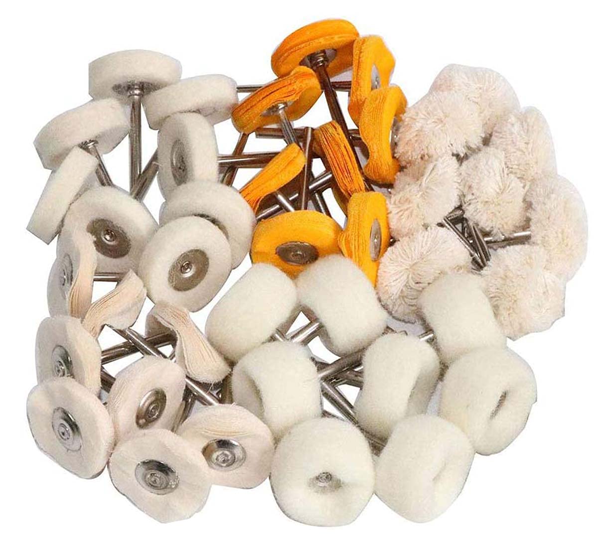 DIY Crafts Pack Of 90 Pcs, Multi Colour, 1" inch Polishing Buffing Wheel Set for Dremel,Wool Felt Cotton Mounted 3mm Shank for Rotary Tool Accessories,Mini B(Pack Of 90 Pcs, Multi Colour)-image-36