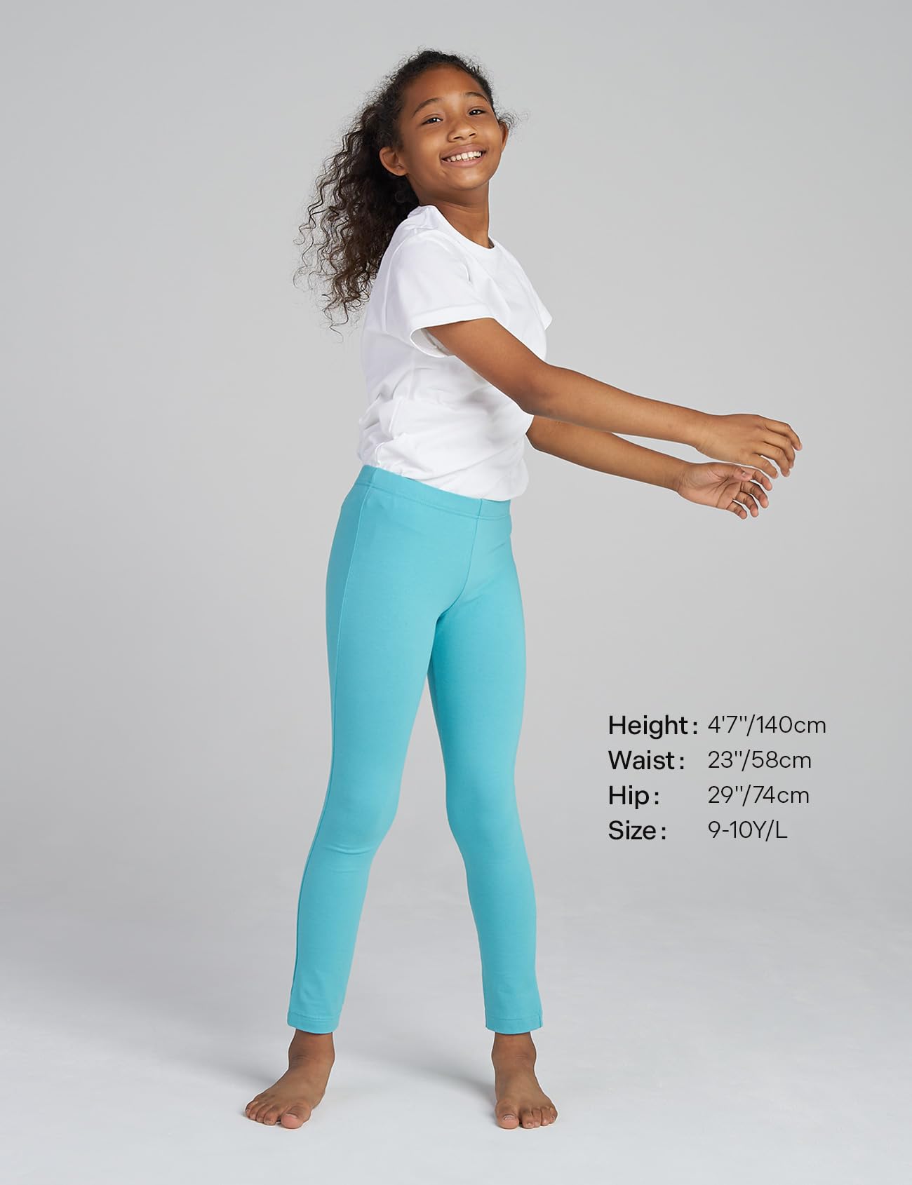 LAPASA Leggings Deportivos Niña – Pack de 4 Leggings Largos y Piratas (7/8) de Algodón Elástico, Pantalones Cómodos para 4-13 Años G11/G19