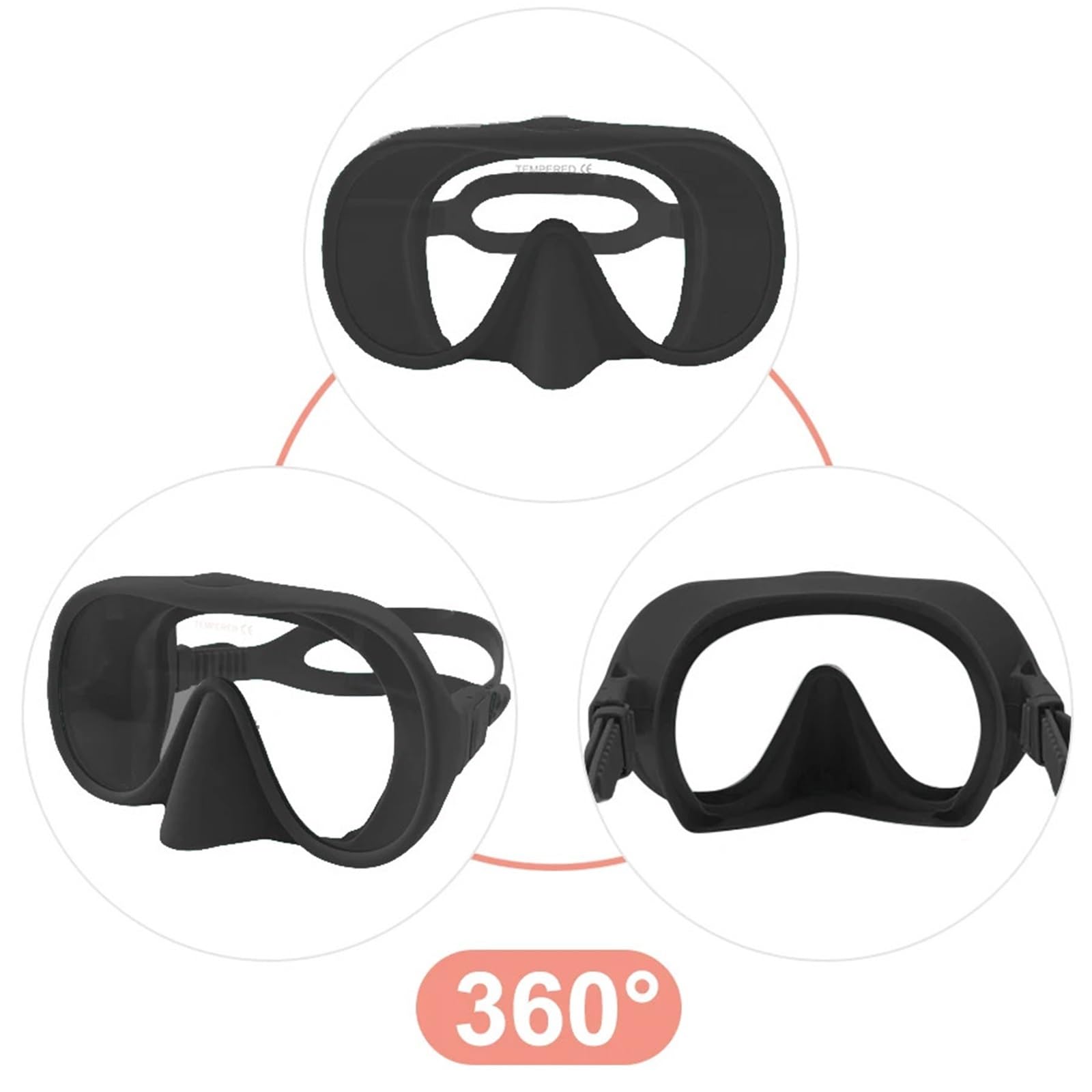 Tauchmasken Taucherbrille Taucherbrille Schnorchelanzug Tauchmaske Schnorchelmaske Ultraweites Sichtfeld Antibeschlag(Off-White)