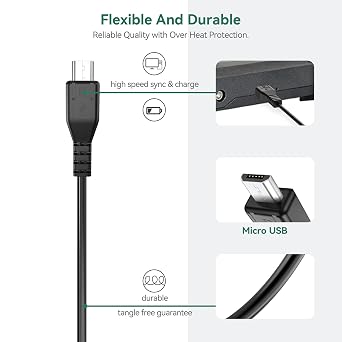 5ft Micro USB Charging & Sync Cable Cord Replacement for XTOOL X100 EZ400 D7 Auto Key Programmer Diagnostic Scanner Tools Power Cord