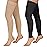 Totexil 2 Pairs Compression Stockings for Women & Men, 20-30mmHg Thigh High Compression Socks, Footless Medical Socks with Silicone Dot Band--Best Support for Sports Varicose Veins (Black&Beige,L)