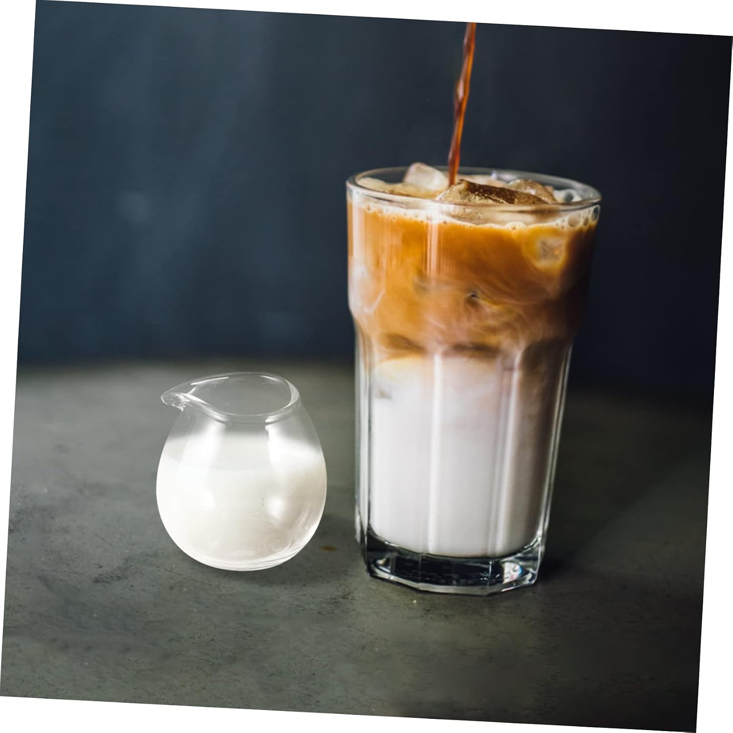 2 Pack Mini Glass Creamer Pitchers 20ml Simple Decorative