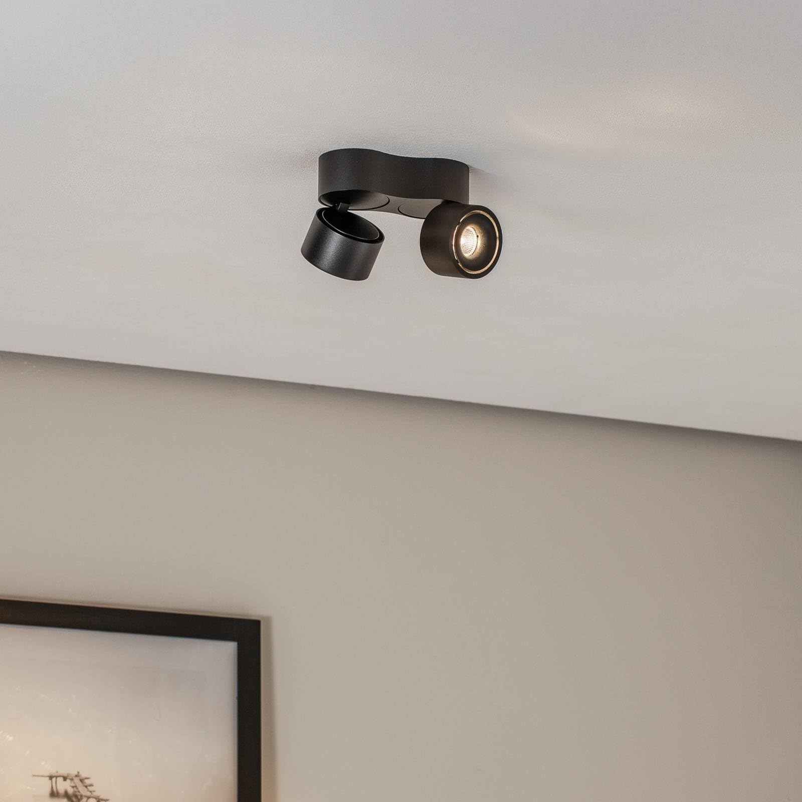 Arcchio LED Deckenlampe Rotari (Modern) in Schwarz aus Aluminium (2 flammig,) - Deckenleuchte Wandleuchte Strahler Spot Lampe Wohnzimmerleuchte