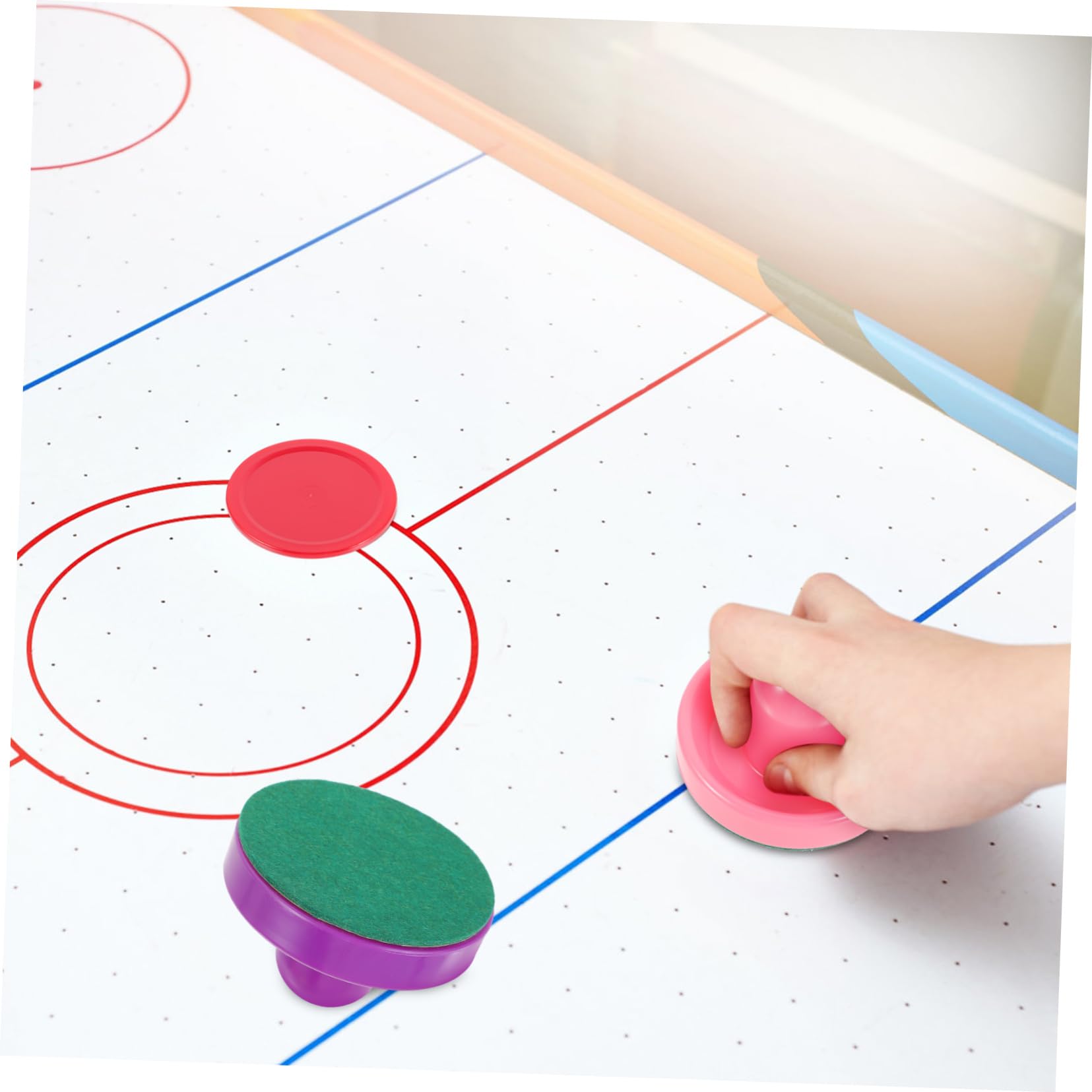 Toyvian accessori per hockey aria sostituzione tavolo da air hockey mini arredamento da hockey spingere sostituti dell'hockey su ghiaccio accessori per giochi di hockey addominali