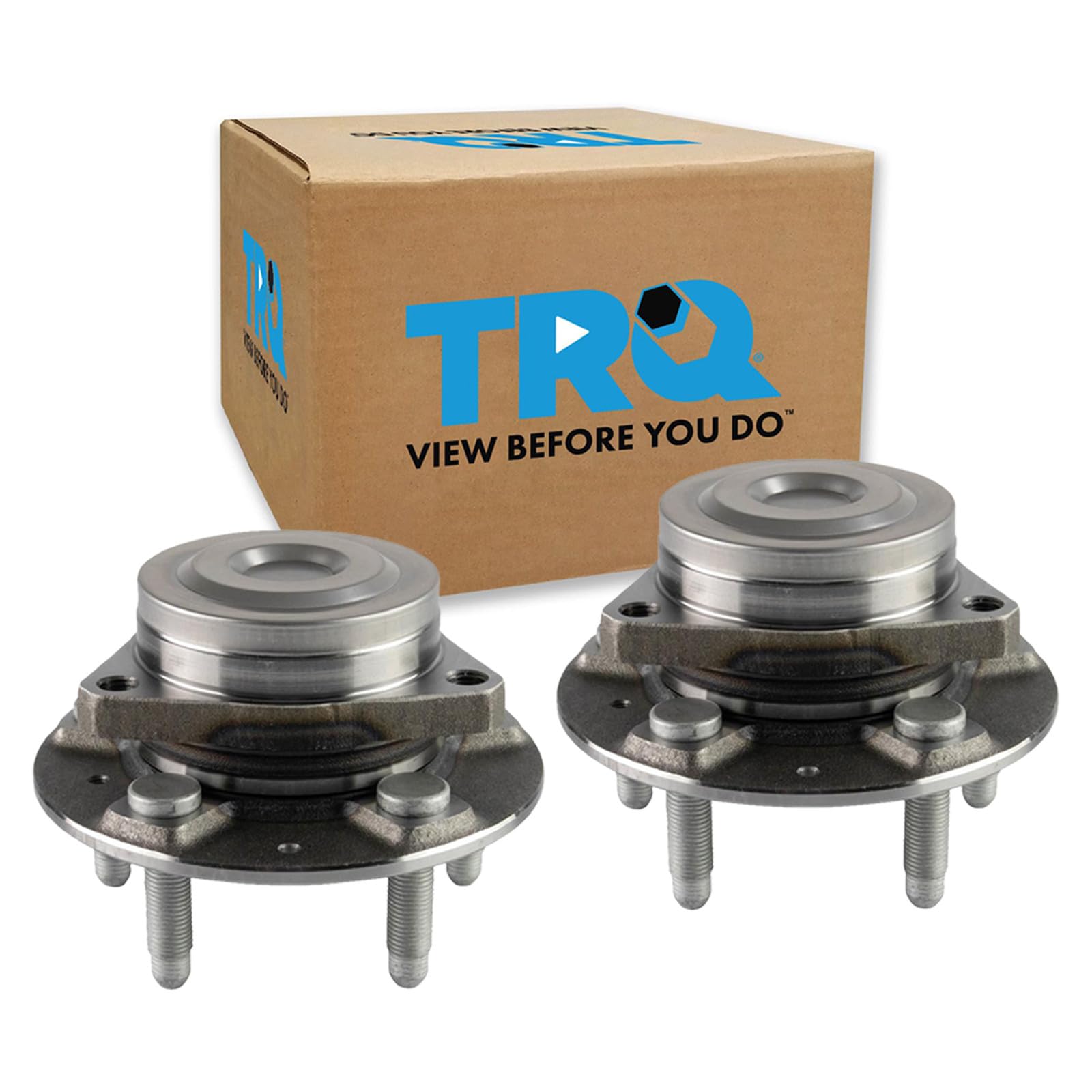 TRQ 2 Piece Front Rear Wheel Bearing &amp; Hub Assembly Set with ABS Sensor