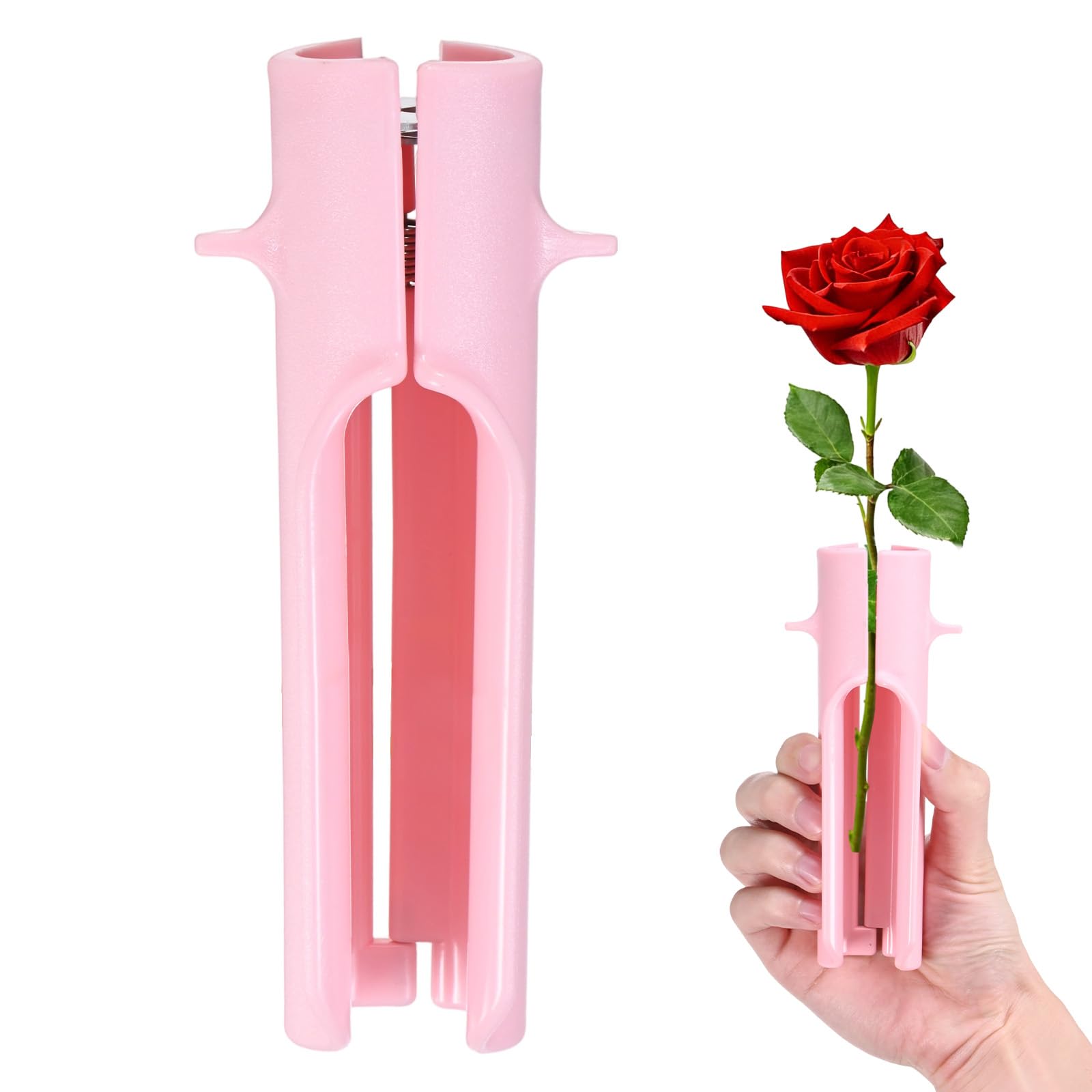 M METERXITY 1-Pack Rose Thorn Stripper Tool, Plastic Metal Rose Stem Leaf Thorn Stripper for Bouquets Pruning Branches/Floral Arrangement, Flower Stripping Tool Remove [Pink]