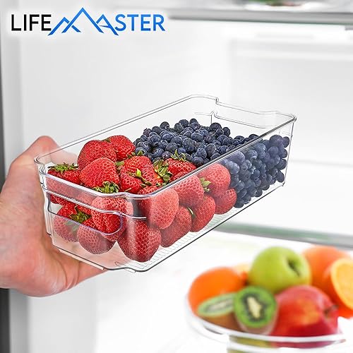 Miniatura 8 de Lifemaster Organizadores de despensa y contenedores de almacenamiento Contenedores transparentes apilables para cocina y congelador, organizador de