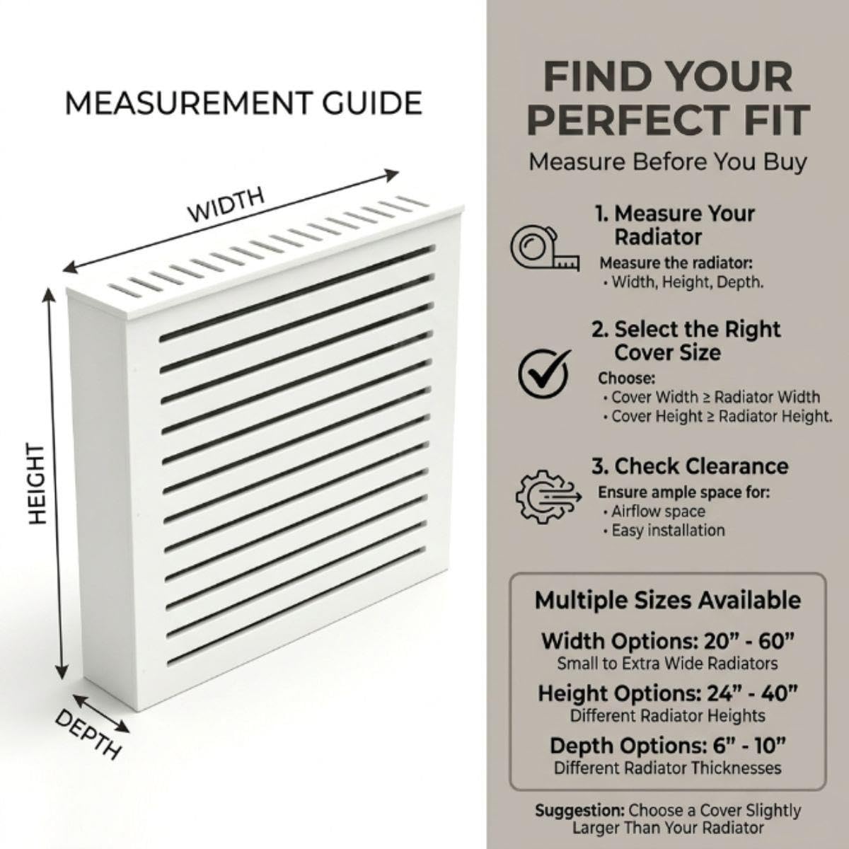 Cache Radiateur en MDF avec Lattes pour une Circulation d'Air Optimale