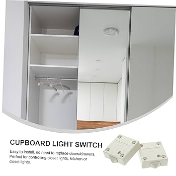 Amazon｜Parliky 2個 クロー 用のライト 食器棚の照明スイッチ
