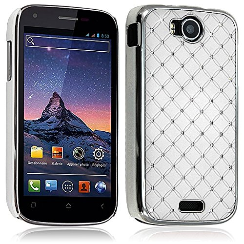 Seluxion - Housse Etui Coque Rigide Style Diamant Couleur Blanc pour Wiko Cink Peax 2 + Film de...