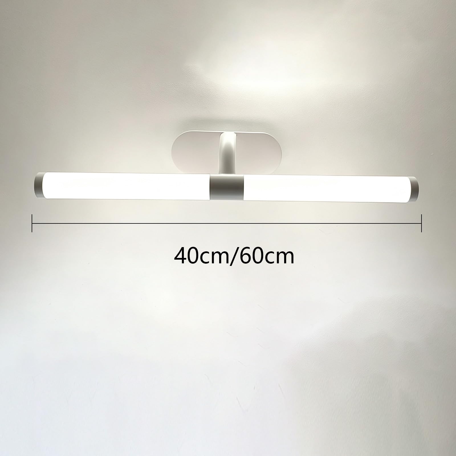 LED Spiegelleuchte Bad Wandlampe LED Wandleuchte Modern Weiß Wasserdichte Wandbeleuchtung Acryl Wandleuchten Lange Dekorativ für Keller Küche Badschrank (Neutrales Licht,60cm)