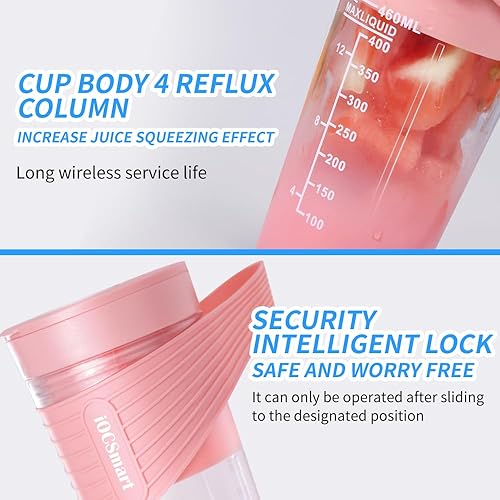 Miniatura 5 de Mini licuadora portátil sobre la marcha, botella mezcladora eléctrica de proteínas, IPX7 a prueba de fugas USB recargable de 16 oz taza mezcladora