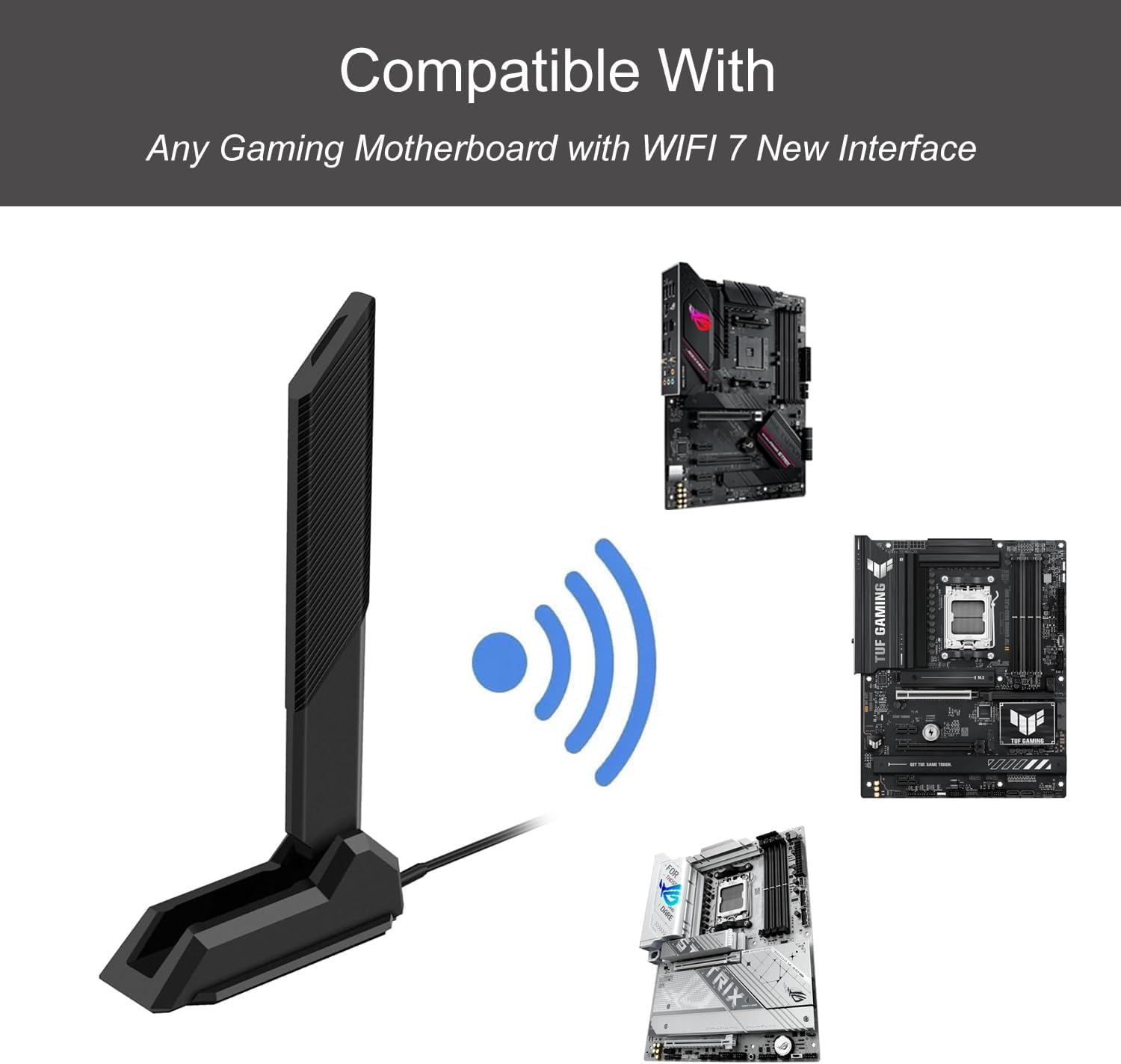 Antena de repuesto para placa base magnética WiFi 7 para juegos compatible con ASUS ROG Strix X870-A X870E X870E-E X870-P X870-I TUF Gaming X870-PLUS Z890 PC computadora de escritorio, Slinkdsco
