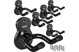 Guitar Rack Wall: Hanger System for 6 Guitars in Black