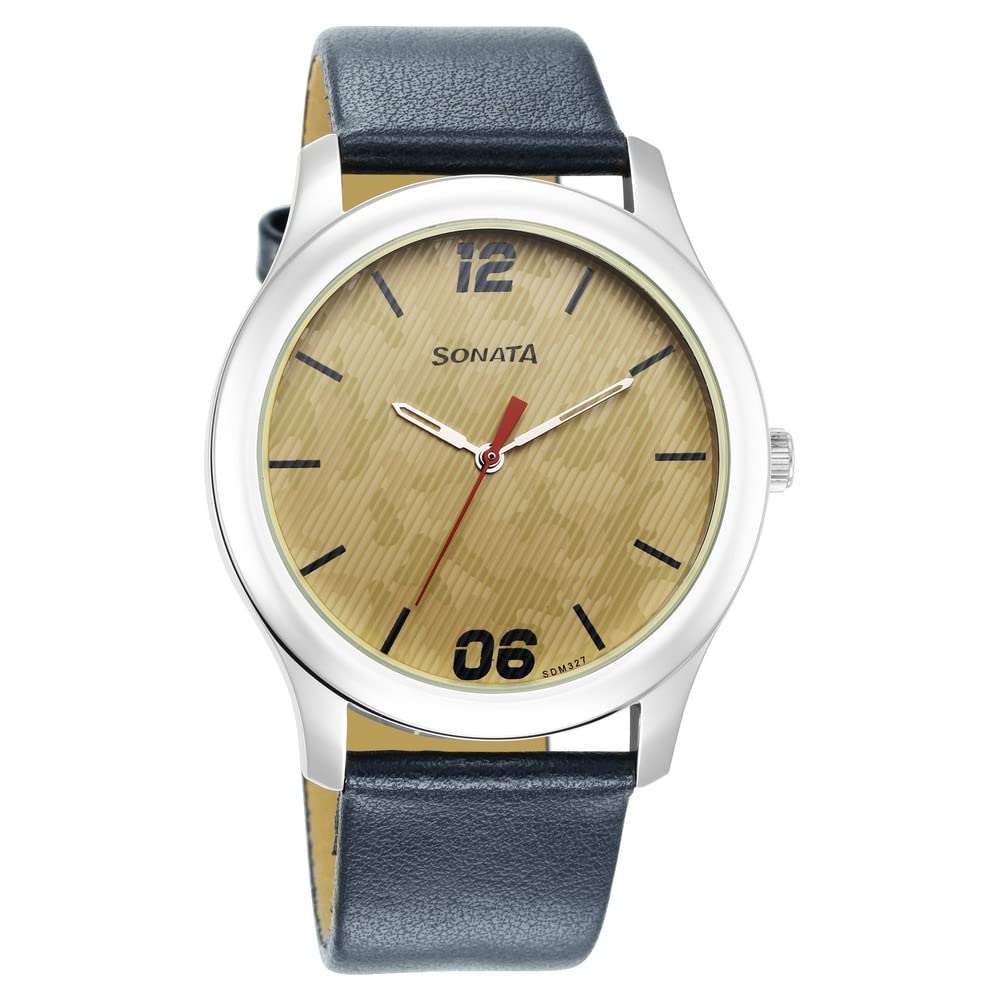 Sonata Quartz Analog Multicoloured Dial Leather Strap Watch for Men-77106SL07W (B0BS3MDRXM) Amazon Price History, Amazon Price Tracker