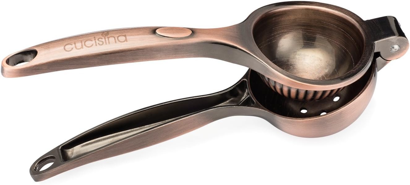 Cucisina Copper Lemon Squeezer, Citrus Juicer - Stainless Steel Lime Press, Lemon Juicer - Durable Ergonomic Hand Juicer - Ideal Kitchen Christmas Gift
